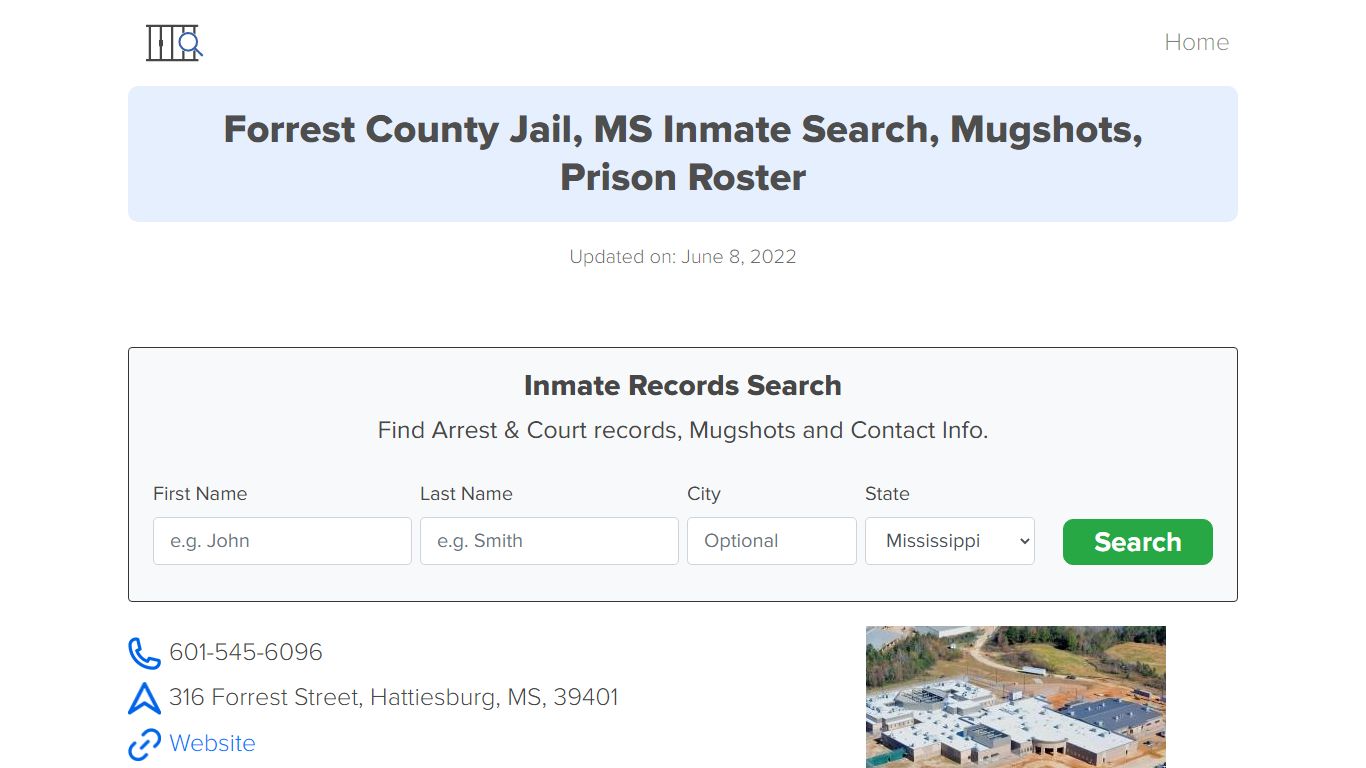 Forrest County Jail, MS Inmate Search, Mugshots, Prison ...